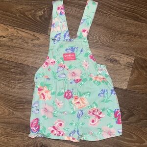 OshKosh B'gosh Mint Floral Kids Overalls